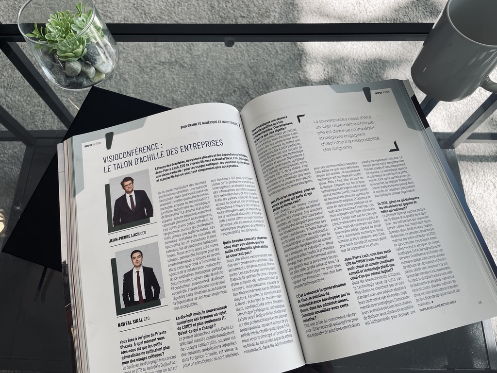 « LA VISIOCONFÉRENCE EST DEVENUE LE TALON D’ACHILLE DES ENTREPRISES » : PRIVATE DISCUSS DANS LE MAGAZINE INSPIR’ DU MEDEF
